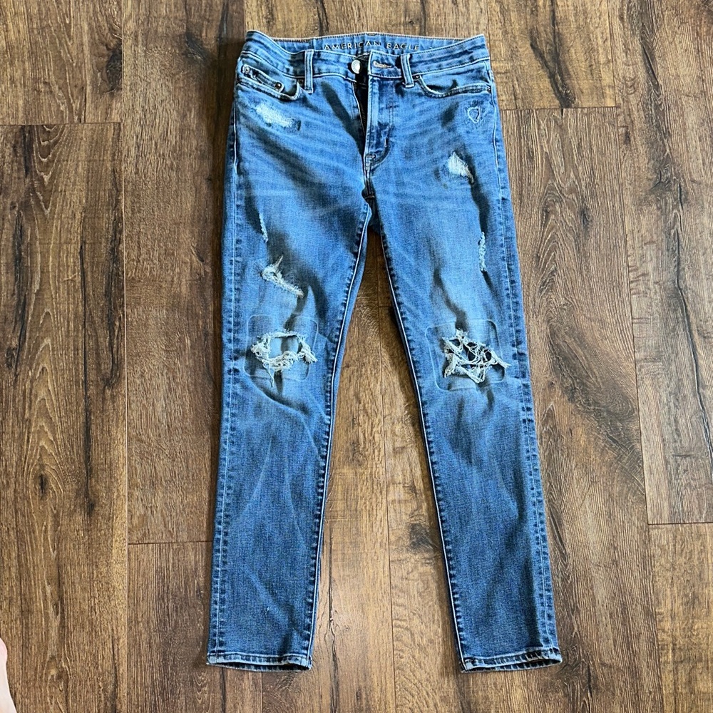 American Eagle Outfitters Men's Slim Blue Distressed Jeans